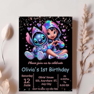 Editable Birthday Party Invitation Template, Editable and Printable Baby Evite & Fun Canva Design for Kids Party, Instant Download