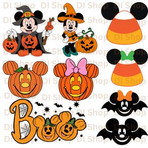Halloween Mummy Mouse And Friends Svg Bundle, Trick Or Treat Svg, Spooky Vibes Svg, Halloween Family Trip Svg, Halloween Svg