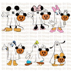 Halloween Mummy Mouse And Friends Svg Bundle, Trick Or Treat Svg, Spooky Vibes Svg, Halloween Family Trip Svg, Halloween Svg