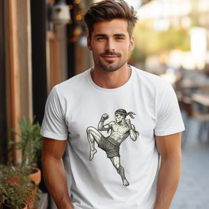 Muay Thai T-Shirt Vintage Thai Boxing Tee Traditional Martial Arts Shirt Fighter Gift Thailand Culture Shirt Combat Sport Clothing
