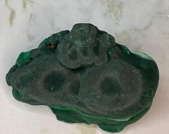 Velvet Silky Malachite with Big Mushroom-like Cluster & Banded Layers of Green Fibers - Raw Malachite Crystal, Crystal Healing, Green Chakra