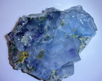 Purple EyeYGX Fluorite - Unique  Inclusion Blue Fluorite on Matrix with Calcite and Chlorite Inclusion
