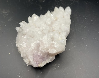 Sparkly Amethyst! Rare Amethyst Cluster with UV-reactive Calcite - from San Vicente mine, Guanajuato, Mexico - A Little Leaf
