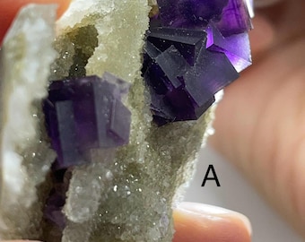 Rare Deep Dark Purple Cubic Fluorite, Zoning Fluorite – Anhui, China