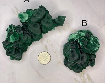 Velvet Silky Malachite - Mushroom-like and Banded Layers of Green Fibers - Raw Malachite Crystal, Crystal Healing, Green Chakra