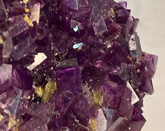 171g Hefty Deep Dark Purple Cubic Fluorite Cluster, Zoning Fluorite – Anhui, China