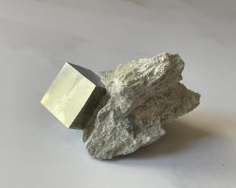 Pyrite Cube from Spain - Premium Quality Pyrite Cube in Matrix