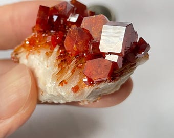 Be My Vanadinite~ Vanadinite from Morocco - A heart-shaped lovely vanadinite, vanadinite on baryte