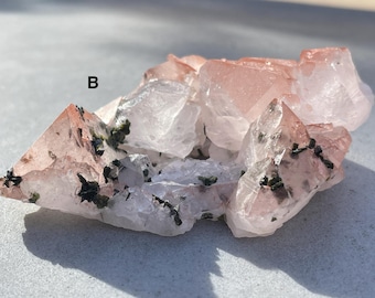 Glitter Amethyst with Epidote Gem and Pink Hematite | Garden Quartz – Rare Combination of Sparkly Epidote, Pointy Amethyst, Hematite
