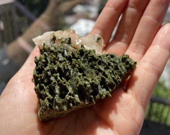 Amazing Love Epidote with Quartz from Turkey,Crystal Mineral,Collection,Collectibles,Home Decor,Epidote Crystal,Specimen, Sustainably Mined
