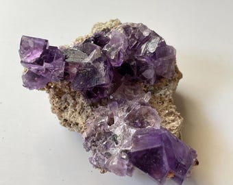 Amazing Purple Fluorite on Matrix with Phantoms From Illinois, USA - high quality specimen