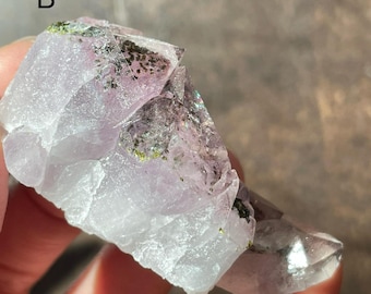 Sparkly Amethyst Cluster with Epidote Inclusion –Rare Pink and Purple Amethyst with Hematite & Epidote Inclusions from Meigu, Sichuan, China