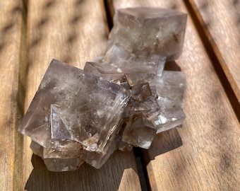 Bull Vein Pocket, Lady Annabella Mine UK Fluorite Old Pieces | Yellow fluorite with rainbow and perfect purple zoning effect