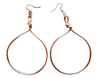 Copper Hoops - Wire Earrings- Copper Earrings- ladies jewelry - Gifts for her - Unique earrings - Earring Hoops - Lightweight Earrings