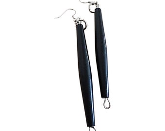 Black Bone Pipes Earrings