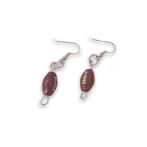 Football earrings, sports earrings, dangle earrings, sports jewelry for her, sporty earrings, sport gifts for her, sports momentos image 7