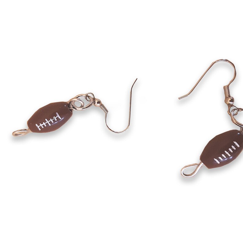 Football earrings, sports earrings, dangle earrings, sports jewelry for her, sporty earrings, sport gifts for her, sports momentos image 6