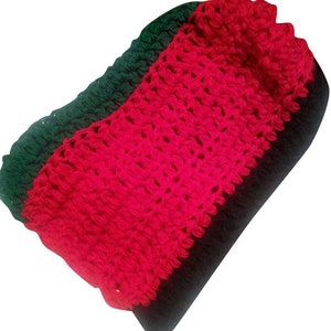 Unisex Rasta Crochet Hat Slouchy, rasta hat, slouchy hat,  red black green hat, rasta colors, crochet beanie