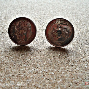 Dime Earrings - Dime Studs - Dime Button Earrings - Dime - 10  cent  - Studs - Button Earrings - Unisex Jewelry - Men Jewelry - Studs