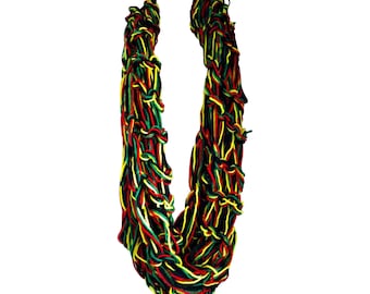 Arm Knitted Infinity Scarf Rasta Bright Blend, Infinity Scarf, Circle Scarf, Knitted Scarf, Colorful Scarf, Warm Scarf