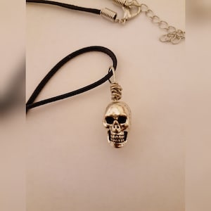 Skull Pendant, Vegam Leather Pendant, Silver Skull Pendant