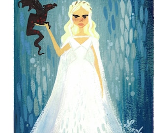 Khaleesi White Dress - Print