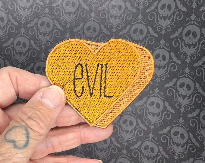 Evil Halloween Candy Conversation Heart Patch