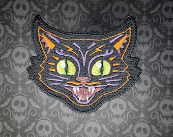 Halloween Black Cat Iron-On Patch