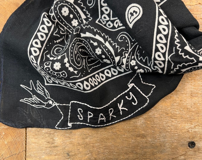 Embroidered Bandana, "Sparky" B-Grade