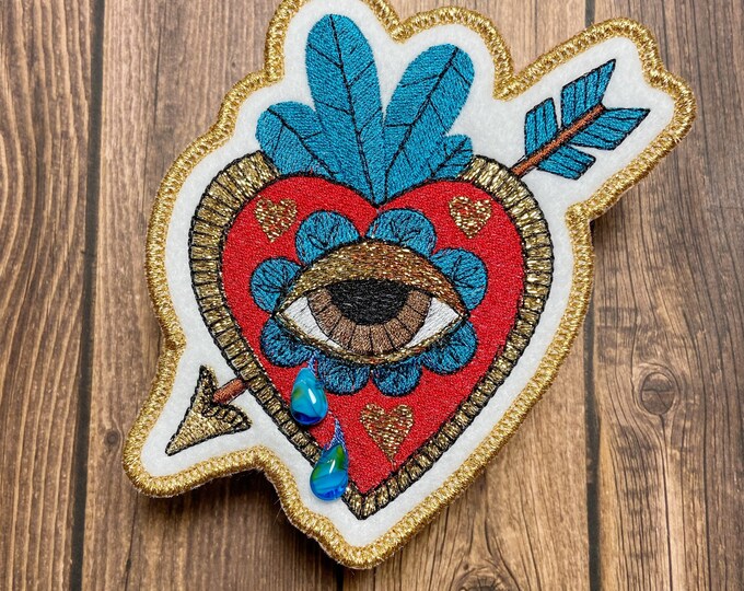 Handmade Weeping Heart Sew-On Patch