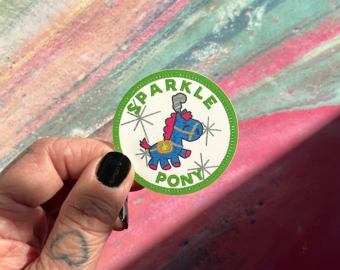 Sparkle Pony Burner De/Merit Badge STICKER