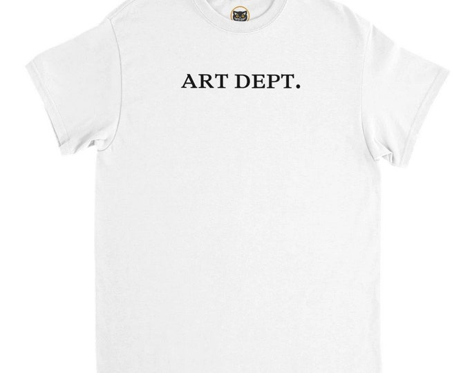 ART DEPT. Heavyweight Unisex Crewneck T-shirt black lettering