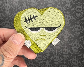 Monster Halloween Candy Conversation Heart Iron-On Patch