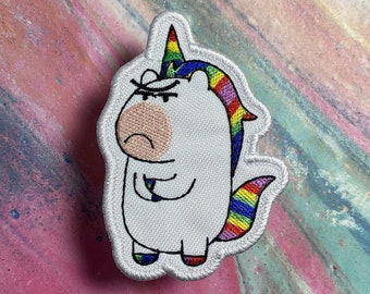 Grumpy Unicorn Iron-On Patch