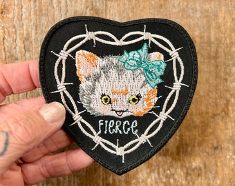 Fierce Kitten Barbed Wire Heart