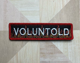 VOLUNTOLD Iron-On Patch, FLAMES