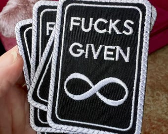 F*cks Given Infinite - Iron-On Patch
