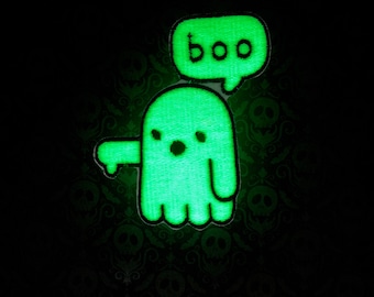 Disapproving Ghost, Glow In The Dark, Sew-On Patch