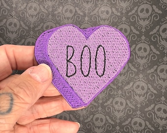 Boo Halloween Candy Conversation Heart Patch