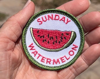 Burner De/Merit Badge, SUNDAY WATERMELON, Iron-On
