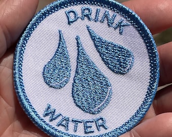Burner De/Merit Badge Drink Water, Iron-On