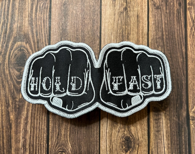 Hold Fast Knuckle Tattoo Style Sew On Patch