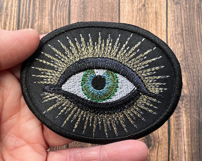 Handmade Radiating All Seeing Eye Iron-On Patch