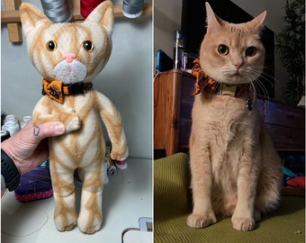 Handmade Customized Plush Cat Toy - Made to Look Like Your Cat- Mx. Kitter, Made to Order Pet Loss Gift