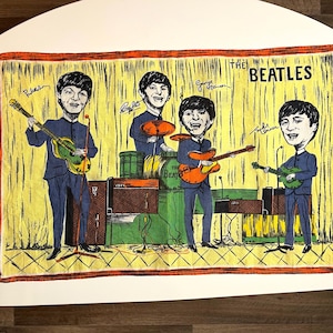 Rare vintage The Beatles tea towel