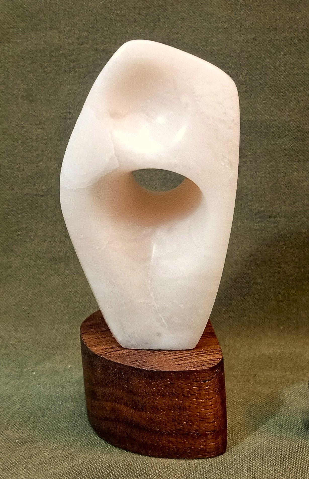 AURA, is an Original, Hand Sculpted Alabaster Sculpture on a Black ...