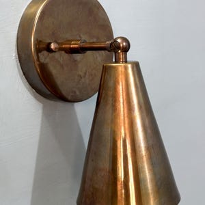 1 Light brass Wall Sconce Light | Aged Brass Well Sconce Light | Mid Century Modern Antique Brass Wall Sconce | Wall Sconce Light