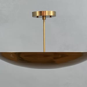 Mid Century Modern Sputnik Chandelier: Raw Brass 6-Light Ceiling Fixture