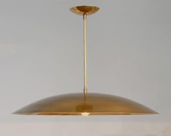 1 Light Raw Brass  Elegant Brass Ceiling Light | Shade Linear Chandelier Light | Beautiful Sputnik Chandelier Light