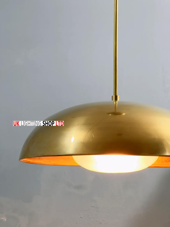 Mid Century Italian Brass Antique Brass Aldorno Pendant Light